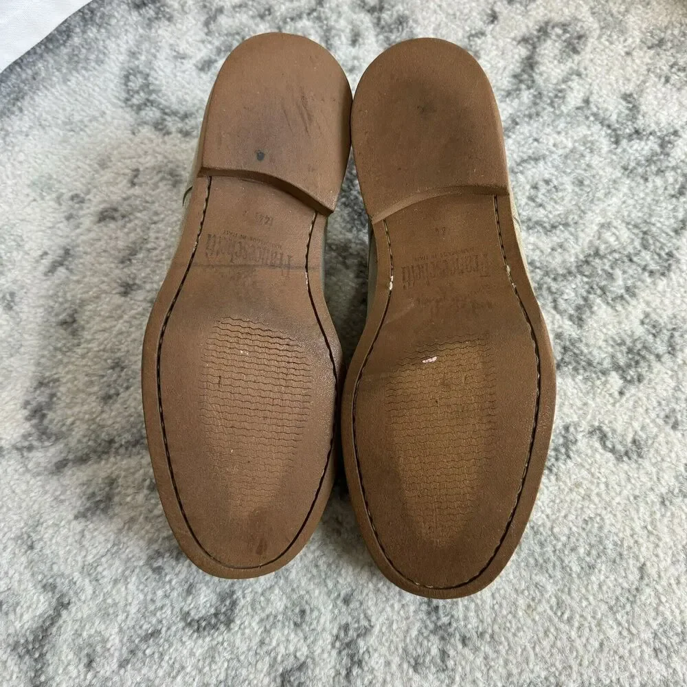 Franceschetti Tan Suede Leather Oxford Shoes 44 Handmade For Barneys NY Brown